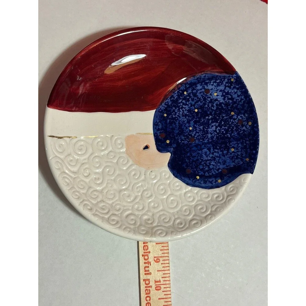 Santa Candy Dish By Giftcraft Christmas Holidays Serving Decor Crescent Moon